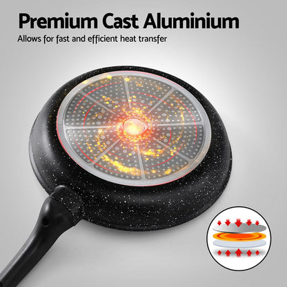 5-Star Chef Home & Garden > Kitchenware > Skillets & Frying Pans 5-Star Chef Non Stick Frying Pan Cast Aluminium Steak Skillet BBQ Cookware 30cm