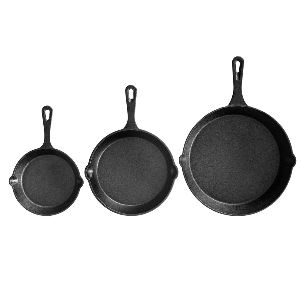 5-Star Chef Home & Garden > Kitchenware > Skillets & Frying Pans 5-star chef Non Stick Frying Pan Cast Iron 3PCS