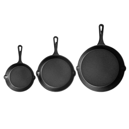 5-Star Chef Home & Garden > Kitchenware > Skillets & Frying Pans 5-star chef Non Stick Frying Pan Cast Iron 3PCS