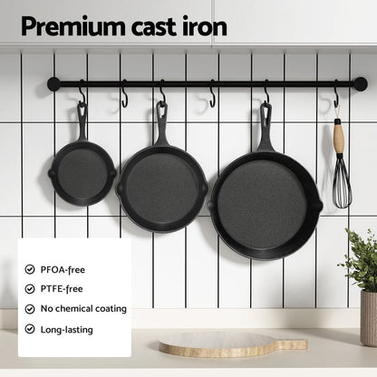 5-Star Chef Home & Garden > Kitchenware > Skillets & Frying Pans 5-star chef Non Stick Frying Pan Cast Iron 3PCS