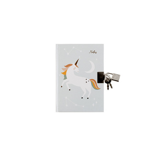 A6 Notebook Hard Cover Printed with lock 4 Assorted Kids Design Diaries Unicorn