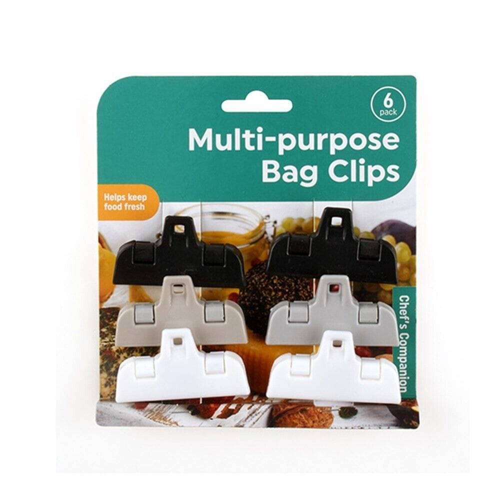 Chefs Companion Bag clips 6 Pack Sealing Chip Clips Plastic Sealer Grip Snack Food Storage Bag Sealing