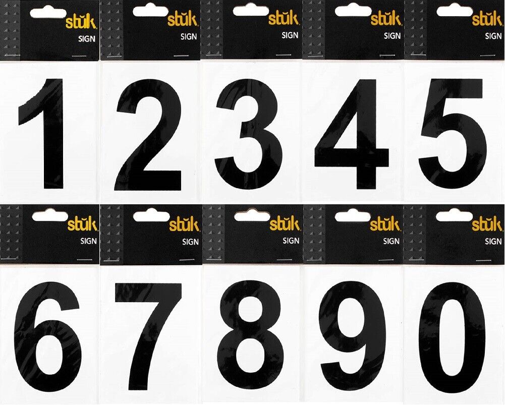 Number Sticker Self Adhesive House Door Address Letter Box Sign Decal White No