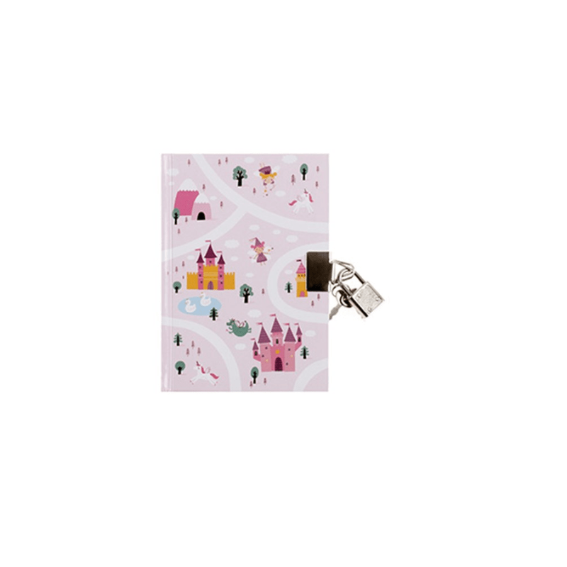 A6 Notebook Hard Cover Printed with lock 4 Assorted Kids Design Diaries Palace