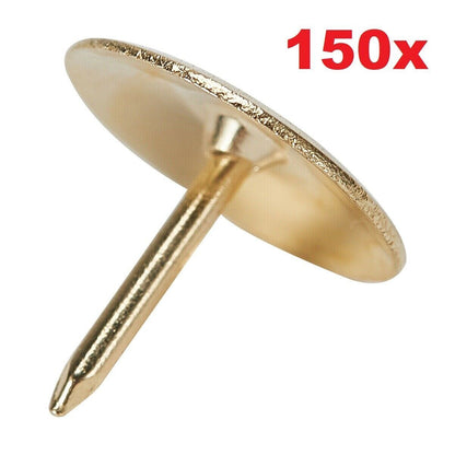 150 Push Pins Drawing Thumb Tacks Gold Map Office School Stationery Note Brass