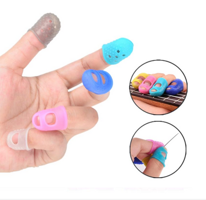 5 PCS Silicone Guitar Thumb Bass Finger Picks Protector Plectrum Anti-Scalding
