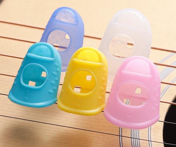 5 PCS Silicone Guitar Thumb Bass Finger Picks Protector Plectrum Anti-Scalding