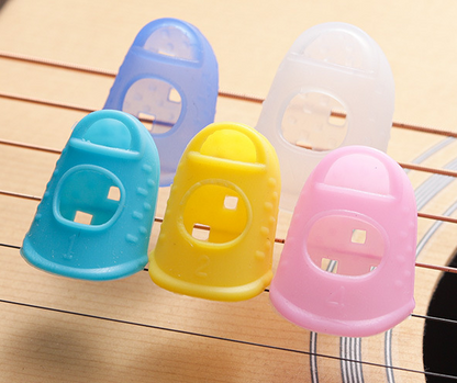 5 PCS Silicone Guitar Thumb Bass Finger Picks Protector Plectrum Anti-Scalding