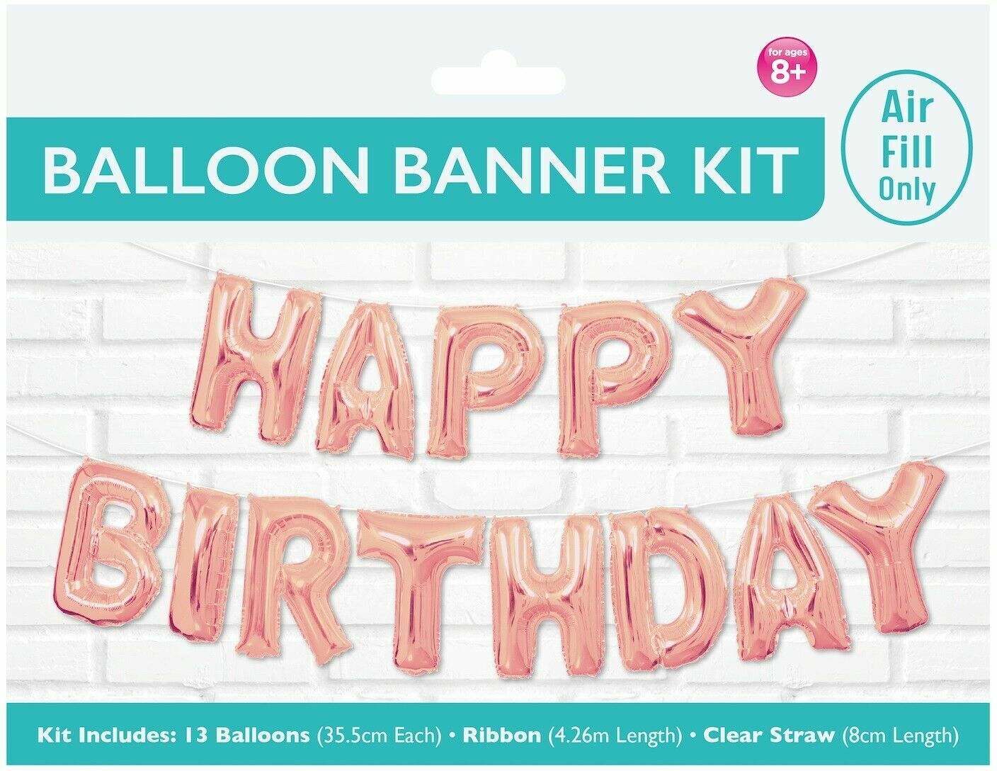 3D Happy Birthday Letters Balloons Kit Inflating Foil Banner Bunting Celebrate