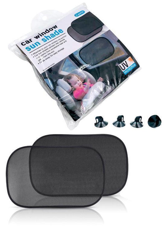 4x Car Window Sun Shade UV Protection Rear Side Window Suction Folds Mesh