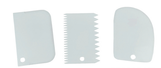3X Plastic Dough Scraper Fondant Pastry Butter Cutter Cake Icing Kitchen Tool