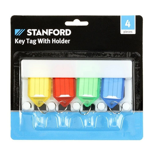 4X Key Tags With Holder Rack Keys Rings Hook Storage Label Wall Mount Organiser
