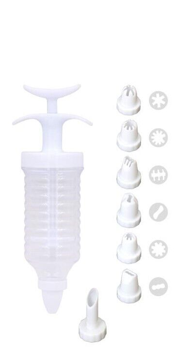 Cake Decorator Icing Piping Syringe Tool Kit Set 8 Nozzles Decorating Party New