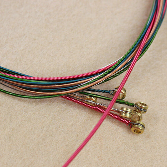 Set of 6 Rainbow Color Acoustic Guitar Strings