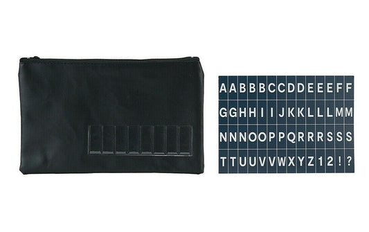 Pencil Case Zipper Black Storage Bag Name School Office Stationery