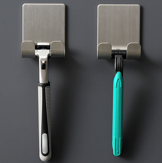 2PCS Razor Holder Stainless Steel Shaver Shelf Self Adhesive Rack Bathroom