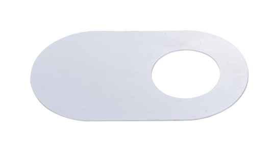 40mm White Oval Adhesive Cover Plate Cupboard Plastic