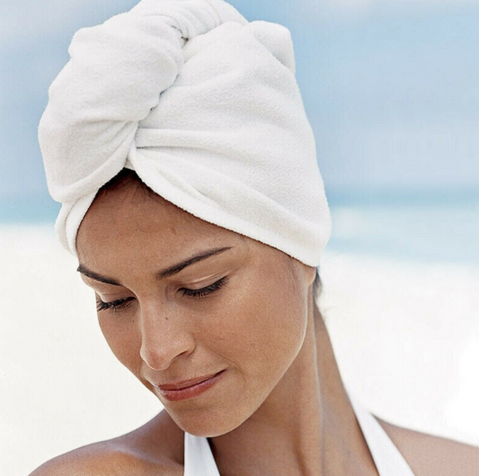 Hair Towel Microfiber Wrap Quick Dry Cap Turban Bath Beauty Twist Care White