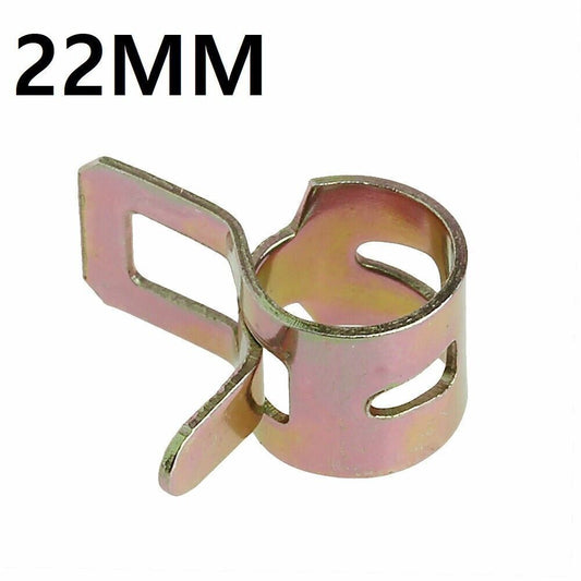10x 22mm Spring Clip Fuel Line Hose Water Pipe Air Tube Clamps Fastener