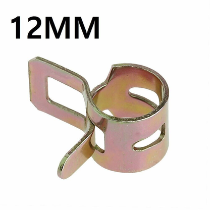 10x 12mm Spring Clip Fuel Line Hose Water Pipe Air Tube Clamps Fastener