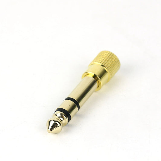 Headphone Aux Gold 3.5mm Jack Socket to 6.5mm Plug Audio Converter Earphone