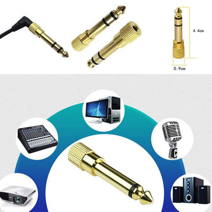Headphone Aux Gold 3.5mm Jack Socket to 6.5mm Plug Audio Converter Earphone
