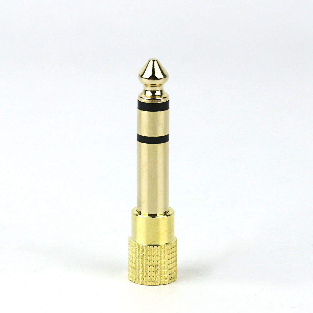 Headphone Aux Gold 3.5mm Jack Socket to 6.5mm Plug Audio Converter Earphone