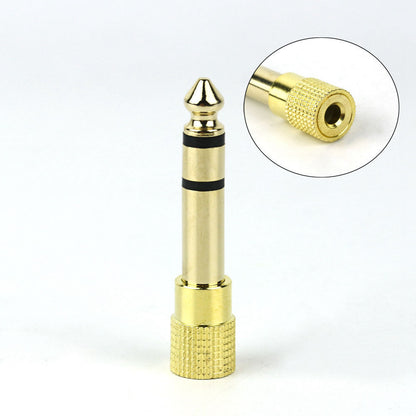 Headphone Aux Gold 3.5mm Jack Socket to 6.5mm Plug Audio Converter Earphone