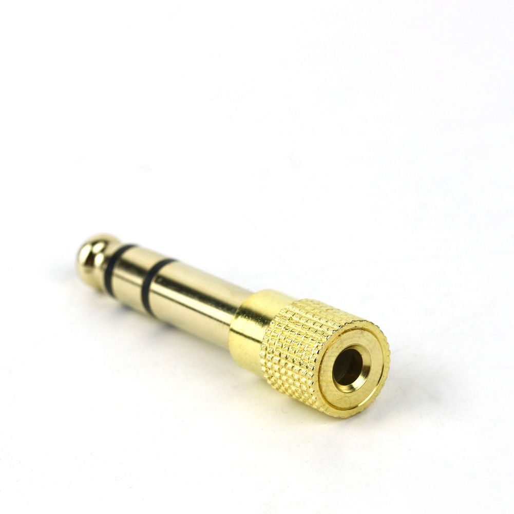 Headphone Aux Gold 3.5mm Jack Socket to 6.5mm Plug Audio Converter Earphone