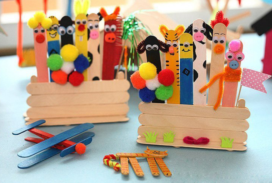 100 Wooden Craft Sticks Paddle Pop Popsicle Coffee Stirrers Ice Cream Wax Stick