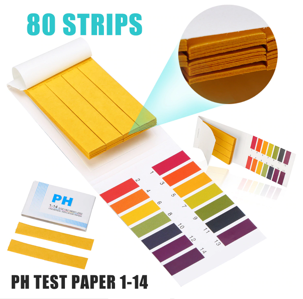 80 Strips Alkaline Acid Indicator Paper Universal Litmus PH Test Paper Aquarium