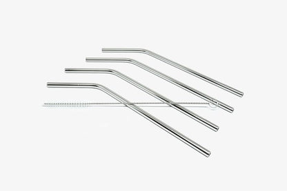 8X Stainless Steel Metal Drinking Straw Straight Bend Reusable Washable 2 Brush