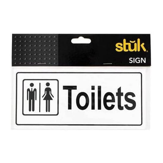 Stuk Toilets Combined Sign, 9 x 20 cm Size