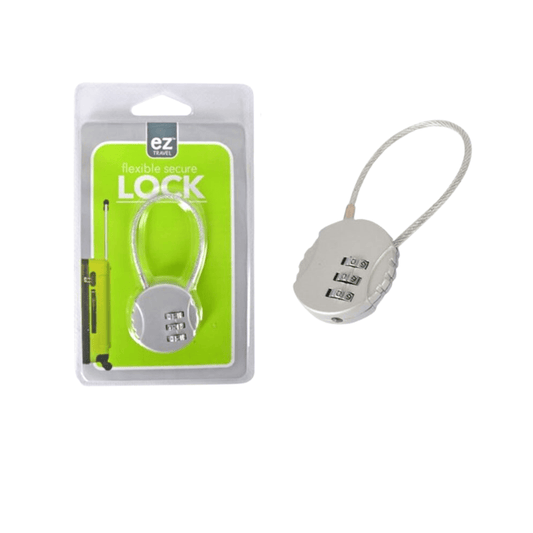 EZ 1pce Silver Resettable Code Combination Padlock Luggage Travel Bags Lockers