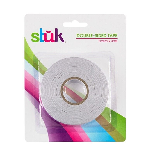 Stuk 1pk 30M x 12mm Double Sided Tape Sticky Roll Self-Adhesive Craft Office School