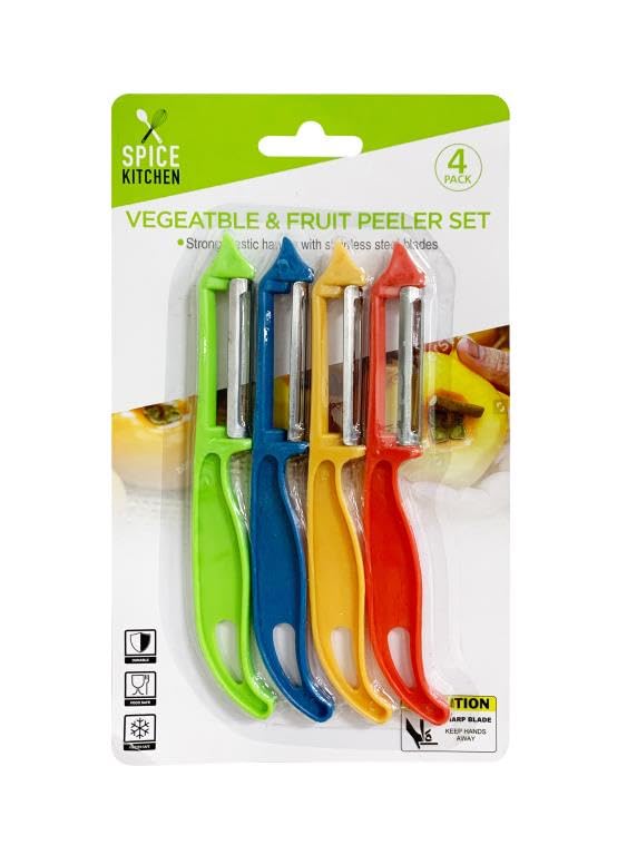 4 Pack Peeler Vegetable Fruit Potato Carrot Strips Stainless Steel Blade Kitchen