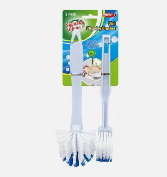 2 X Dish Scrubbing Brush Long Handle Kitchen Pot Scrubber Washing Cleaning Tool (Blue)