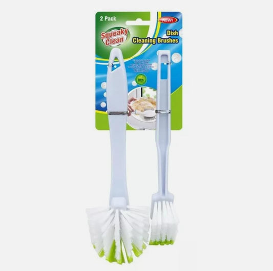 2 X Dish Scrubbing Brush Long Handle Kitchen Pot Scrubber Washing Cleaning Tool (Green)