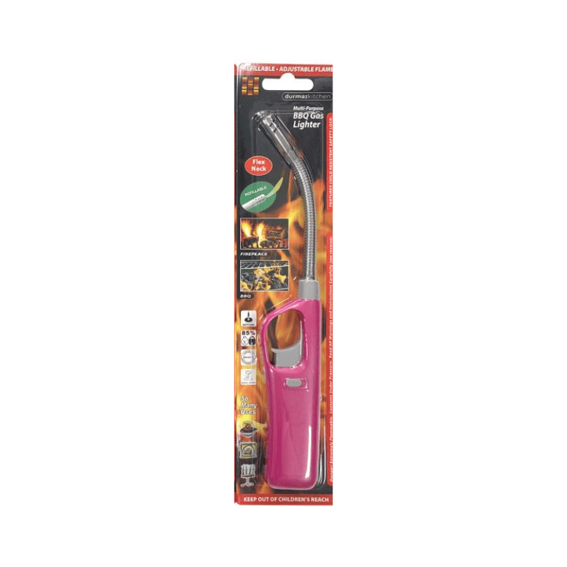 Generic Pink Ignition Gas Utility Lighter Adjustable Fire BBQ Kitchen Stove Butane Light