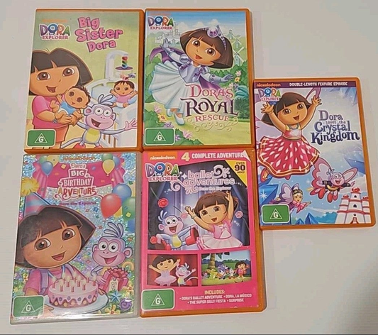 Alona.com.au Dora The Explorer Set of 5 DVDs Nickelodeon Children Kids Region 4 Lot