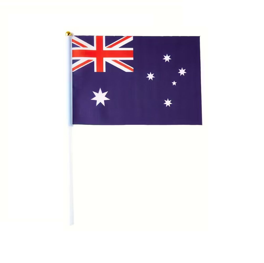 2 Pcs Small Waver Hand Held Aus Australian Aussie Flags Australia Flag Party