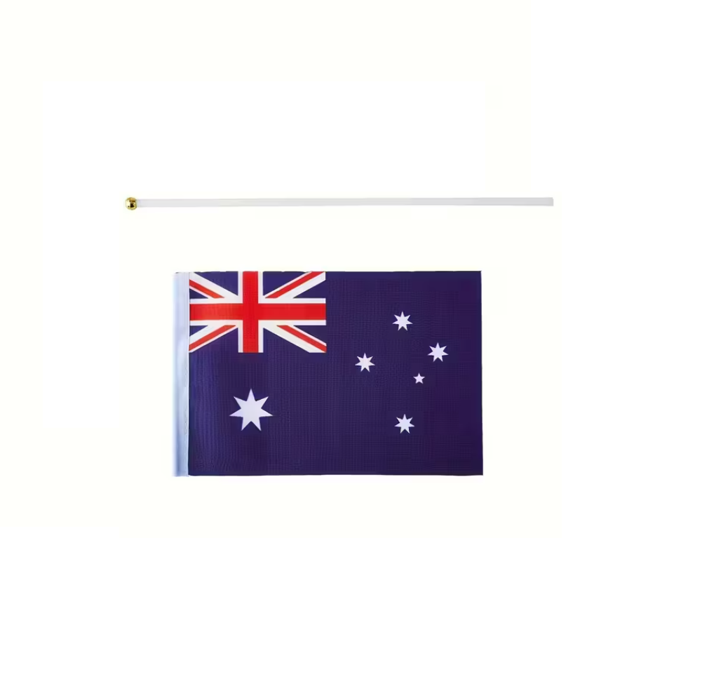 2 Pcs Small Waver Hand Held Aus Australian Aussie Flags Australia Flag Party