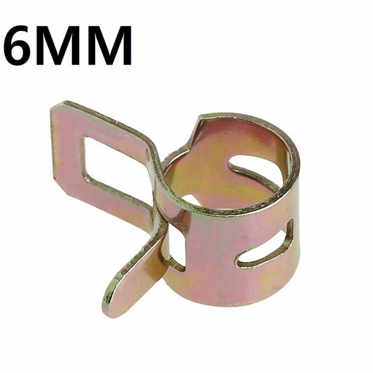 10x 6mm Spring Clip Fuel Line Hose Water Pipe Air Tube Clamps Fastener