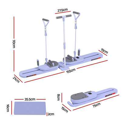 Alona.com.au Sports & Fitness > Exercise, Gym & Fitness > Yoga & Pilates Everfit Abdominal Trainer Machine Core Glider Split Home Gym Equipment Purple
