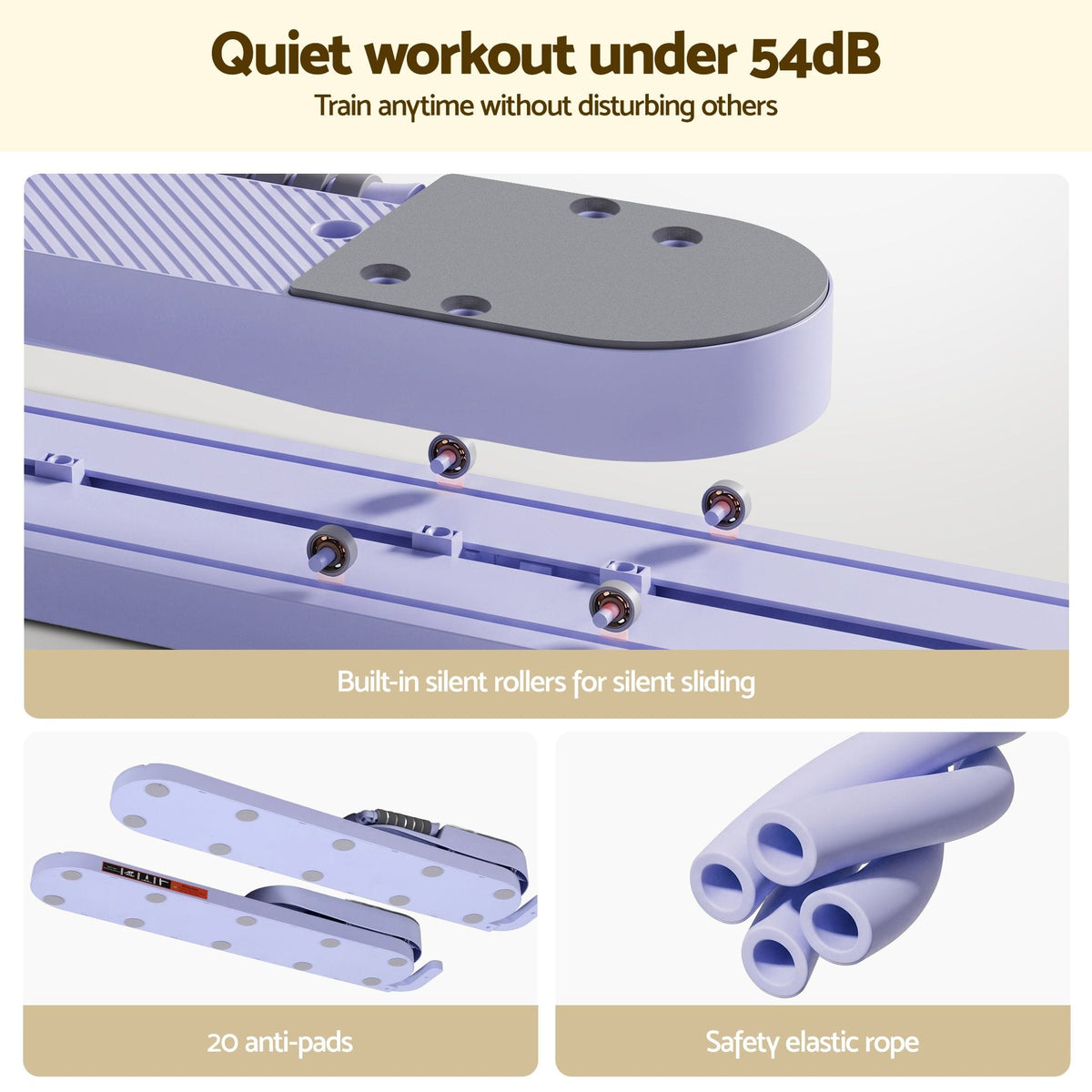 Alona.com.au Sports & Fitness > Exercise, Gym & Fitness > Yoga & Pilates Everfit Abdominal Trainer Machine Core Glider Split Home Gym Equipment Purple