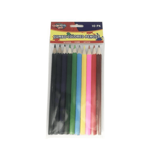 10 Colour Premium Jumbo Pencils Drawing Art Colouring Sketching School Office