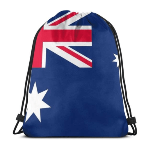 Waterproof Drawstring Backpack Australian Flag 32cm x 40cm Swimming Shoe Bag