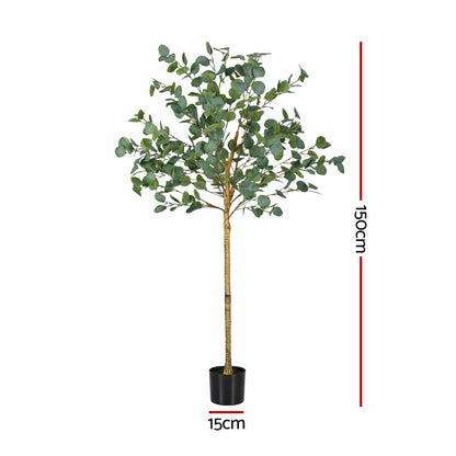 Alona.com.au Home & Garden > Artificial Plants > Artificial Flowers & Plants Artiss 150cm Artificial Eucalyptus Tree with Realistic Textured Leaves for Indoor Home Office Decor