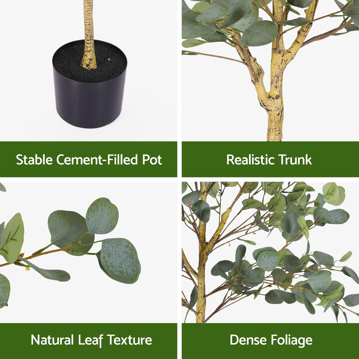 Alona.com.au Home & Garden > Artificial Plants > Artificial Flowers & Plants Artiss 150cm Artificial Eucalyptus Tree with Realistic Textured Leaves for Indoor Home Office Decor