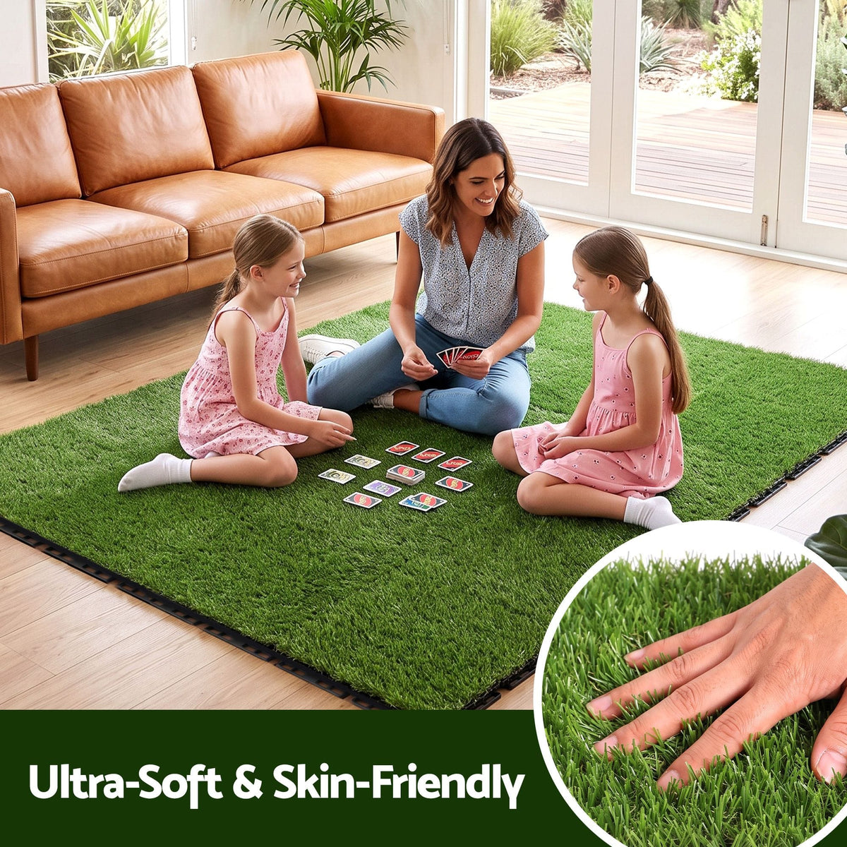 Alona.com.au Home & Garden > Artificial Plants > Artificial Grass Prime Turf Artificial Grass Turf Tiles Interlocking Fake Grass Mat for Balcony Pet 12 Pack